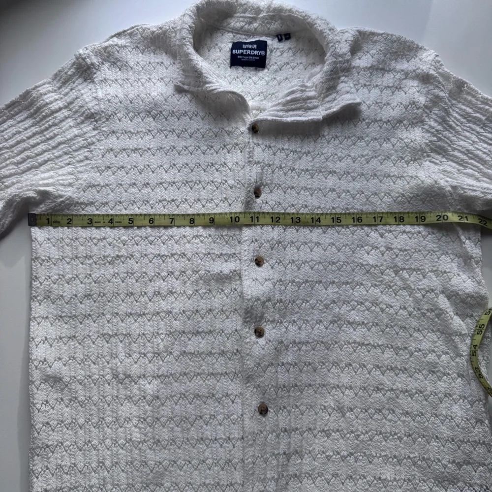 Superdry Men’s Superdry Knitted texture shirt in ecru crochet - Picture 6 of 9